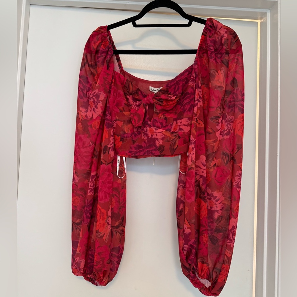 BNWT For Love And Lemons cropped floral blouse